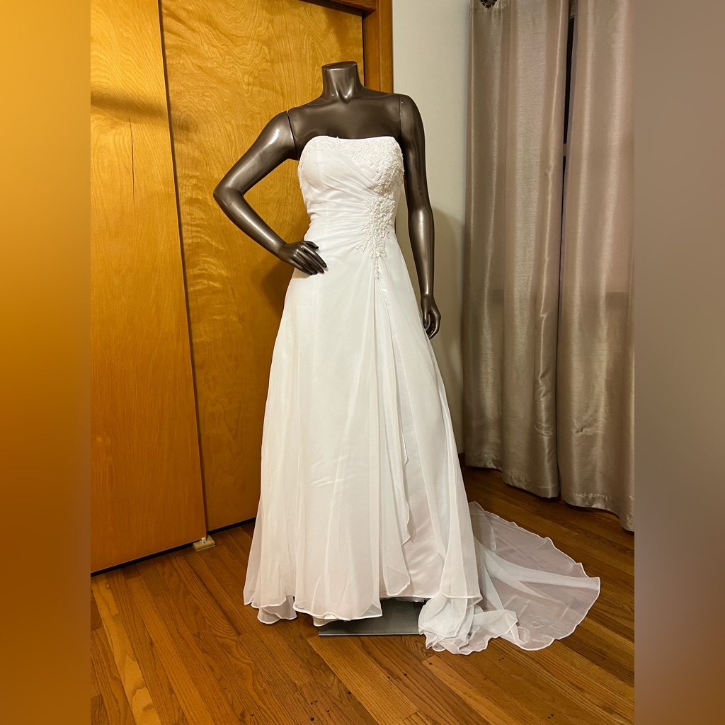 White Corset Back David’s Bridal Style V9409